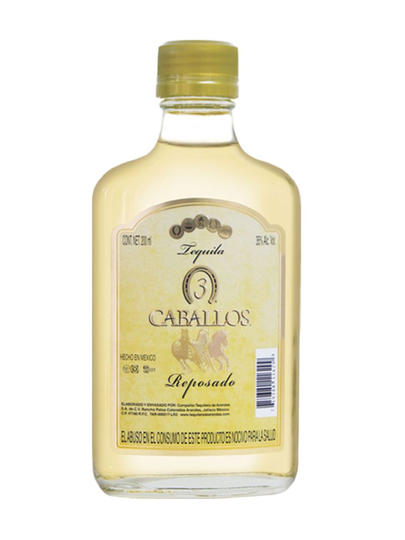 Tequila-Tres-Caballos-Rep-200ml-Bodegas-Alianza