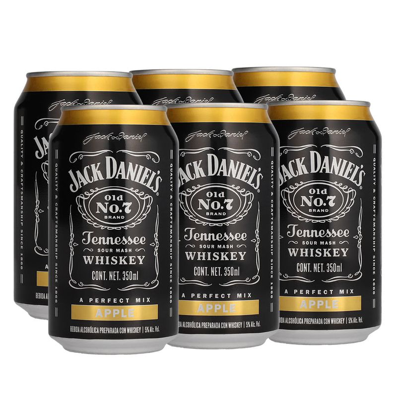 Jack-Daniels-Apple-Lat-350ml--6-Latas-
