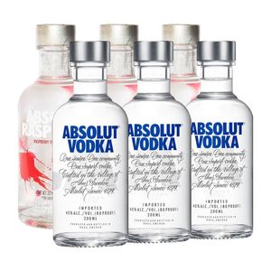 Vodka Absolut Azul Y Raspberri (6 Botellas) 200ml