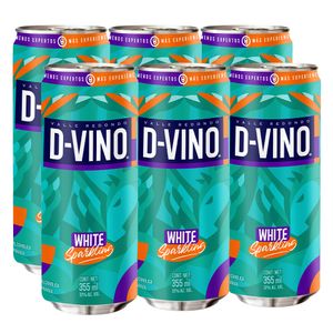 Bebida D-Vino White Sparkling 355ml  (6pz)