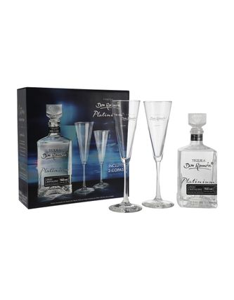 Tequila Don Ramón Platinium Añejo Cristalino 700 ml C/2 copas