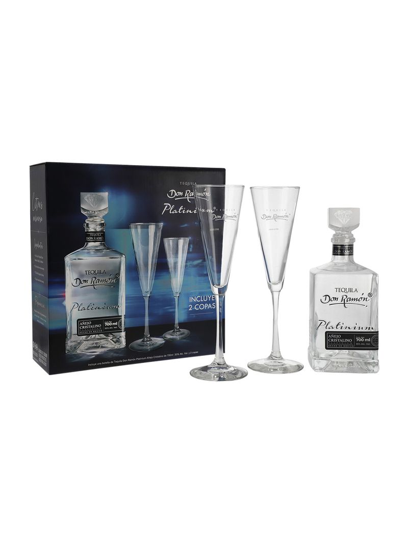 Teq.-Don-Ramon-Platinium-Añejo-Cristalino-700-ml-C-2-copas