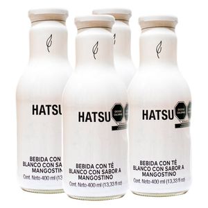 Bebida Hatsu sabor Mangostino 400ml (4 pz) blanco
