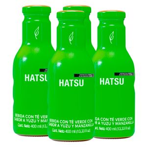 Bebida Hatsu Sabor Yuzu y Manzanilla 400ml (4 pz) Verde