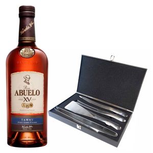 Ron Abuelo Añejo Xv Años Tawny C/Set Para Asador S. Diamond 750 ml