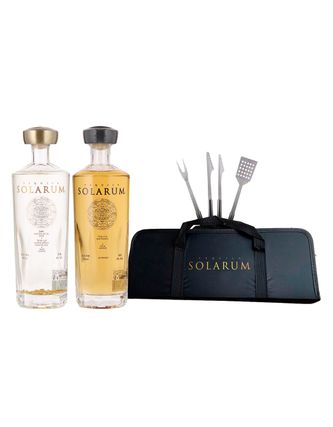 Tequila Solarum Extra Añejo Cristalino +Reposado+Set Bbq 750 ml
