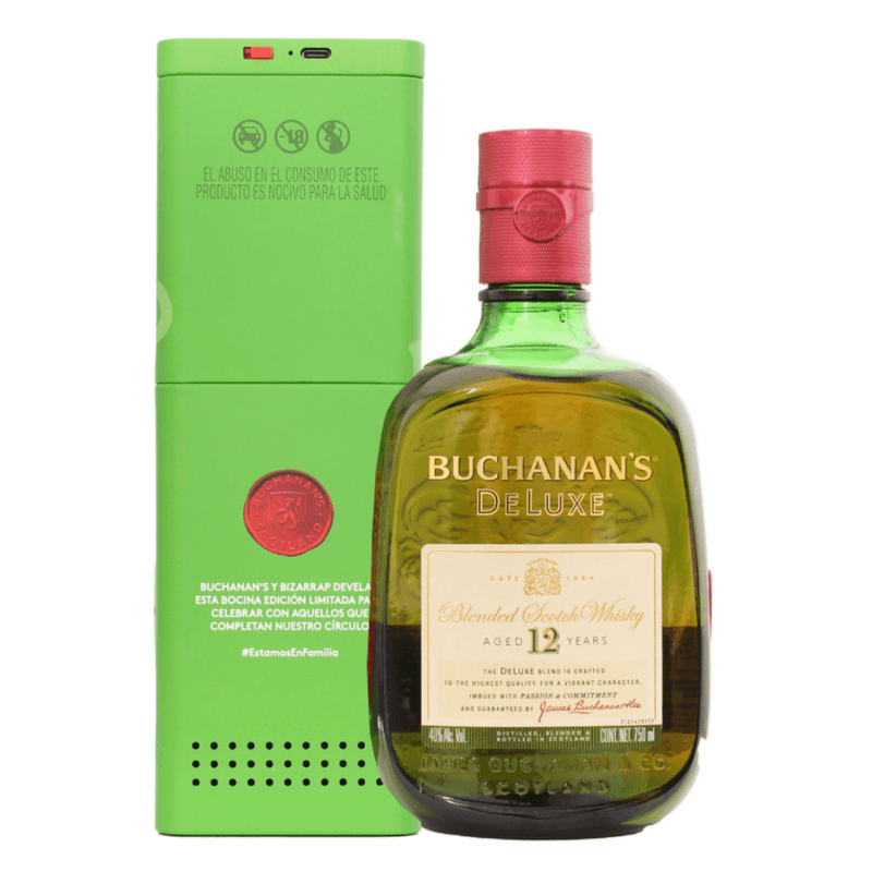 Whisky-Buchanan-s-12-Años-X-BZRP-con-estuche-amplificador-de-sonido