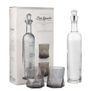 Tequila Don Ramón Plata Punta Diamante C/2 Vasos 750 ml