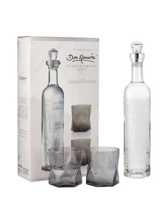 Tequila Don Ramón Plata Punta Diamante C/2 Vasos 750 ml