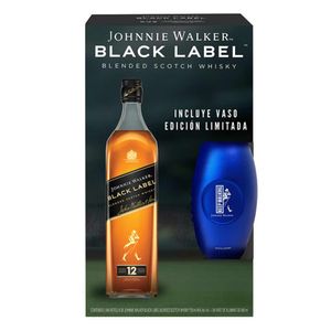 Whisky Johnnie Walker Black 750 ml C/Vaso Balón