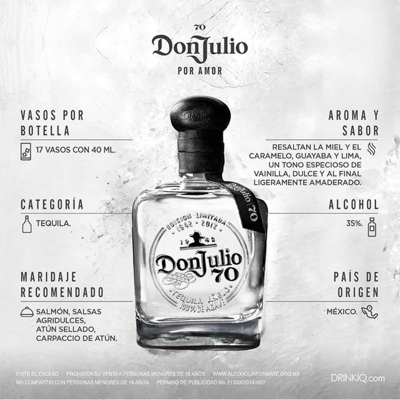 Tequila-Don-Julio-70-Añejo-C-Vaso-Balon-700-ml