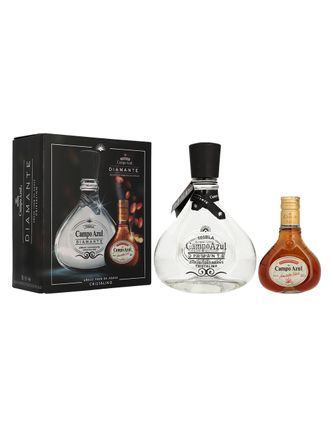 Tequila Campo Azul Añejo Cristalino 750 ml C/Amareto 200 ml