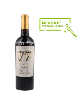 Vino Tinto 77 Uvas Tempranillo Crianza (13.5º) (Personalizado) 750 ml