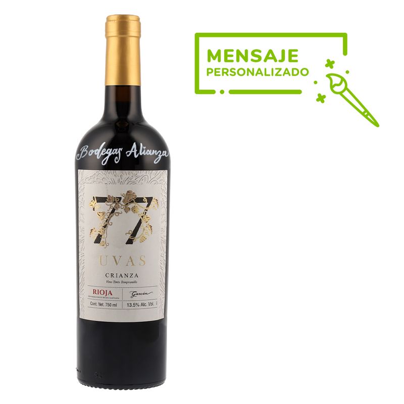 Vino-Tinto-77-Uvas-Tempranillo-Crianza--13.5º---Personalizado--750-ml