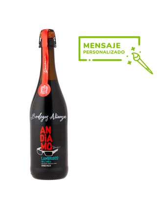 Vino Tinto Espumoso Andiamo Lambrusco Rosso Dolce (Personalizado) 750 ml