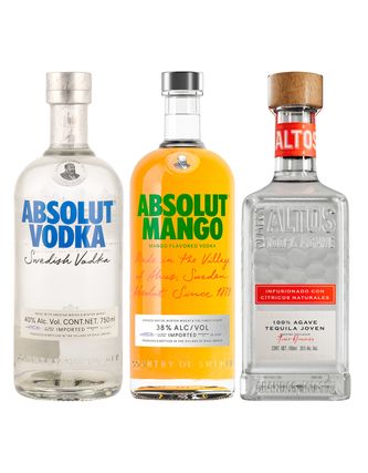 Vodka Absolut Azul 750 ml+Absolut Mango 750 ml C/Olmeca Cítricos 750 ml