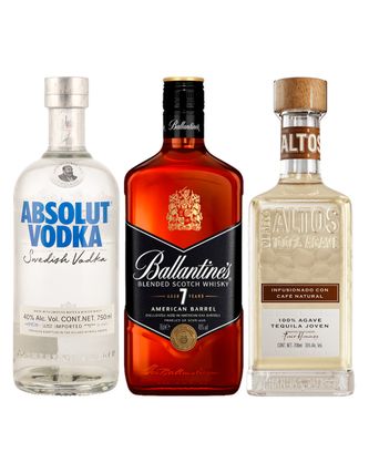 Vodka Absolut Azul 750 ml+Ballantine's 7 A 700 ml C/Olmeca Café 750 ml