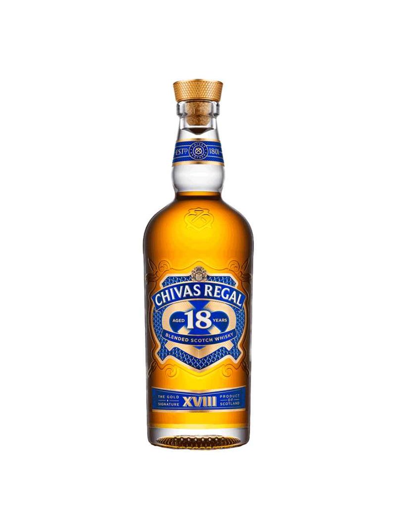 Botella-de-whisky-escoces-premium-Chivas-Regal-18-años-blended-scotch-con-aroma-a-frutas-secas-y-caramelo-sabor-aterciopelado-con-notas-de-almendra-ideal-para-disfrutar-whisky-en-las-rocas-o-cocteles-con-whisky-comparable-con-marcas-como-Johnnie-Walker-Buchanan’s-o-Macallan.