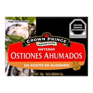 Ostiones Crown Prince Ahumados Enteros En Aceite 106 g