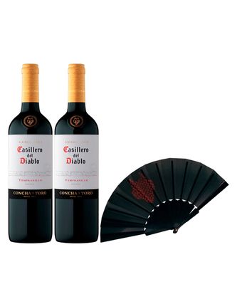 Vino Tinto Casillero Del Diablo Tempranillo 2Bt C/Abanico 750 ml