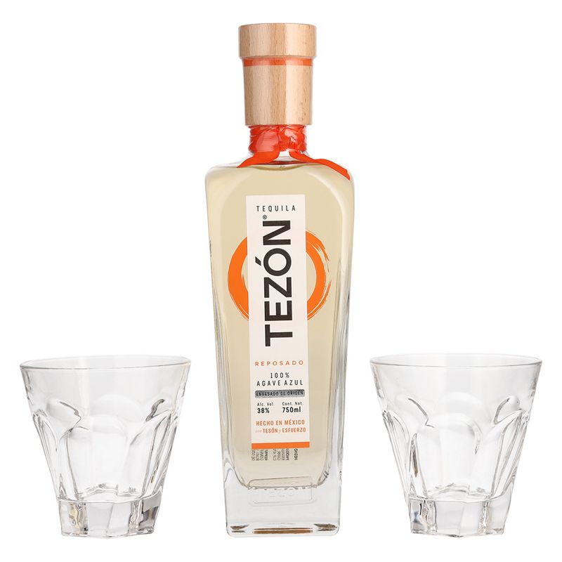Tequila-Tezon-Reposado-750-ml-C-2-Vaso-Karat
