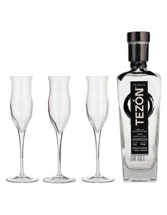 Tequila Tezón Añejo Cristalino  750 ml C/3 Copa Atzin