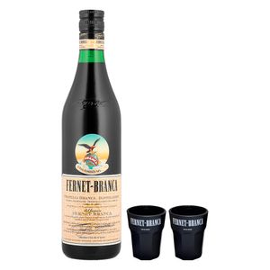 Licor Fernet Branca de Hierbas 750 ml C/2 Vaso Fernet Branca