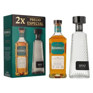 Whiskey Bushmills 10A 750 ml +1800 Cristalino 700 ml