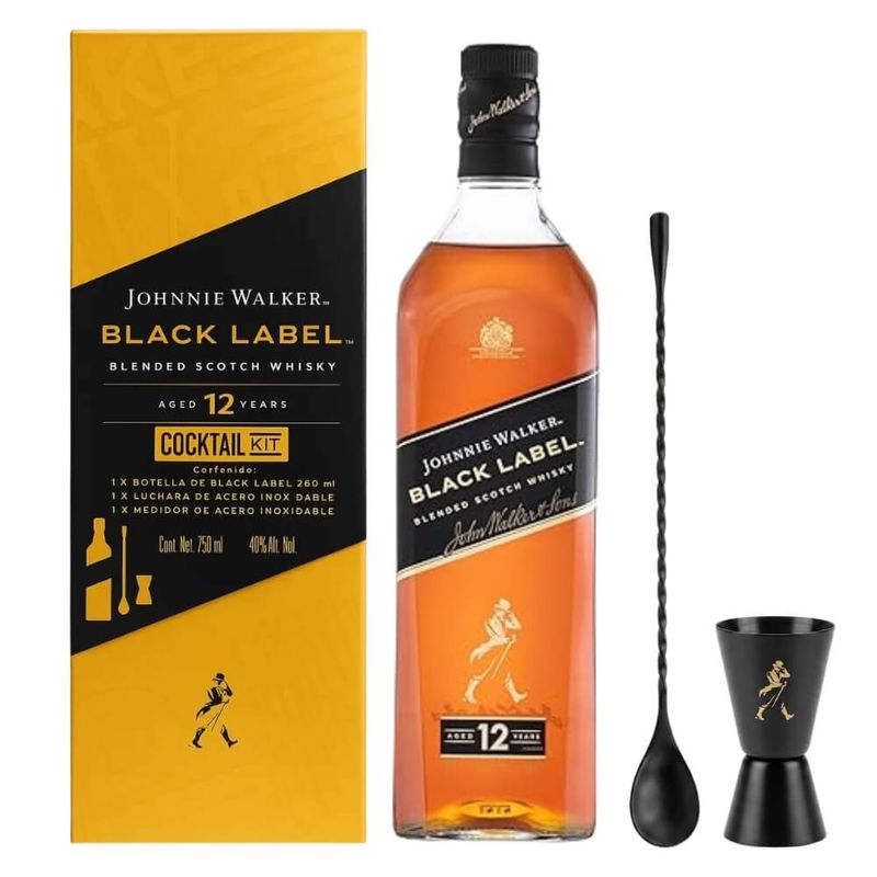 Whisky Johnnie Walker Black 12 Años Cocktail Kit 750 ml - Bodegas